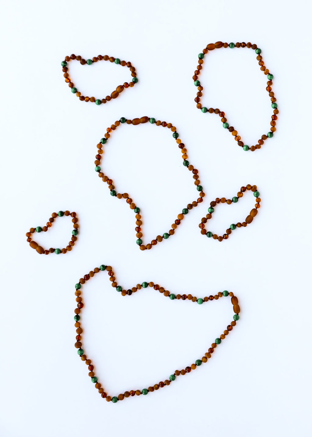 Baltic Sea Amber + Malachite Halo|| Necklace