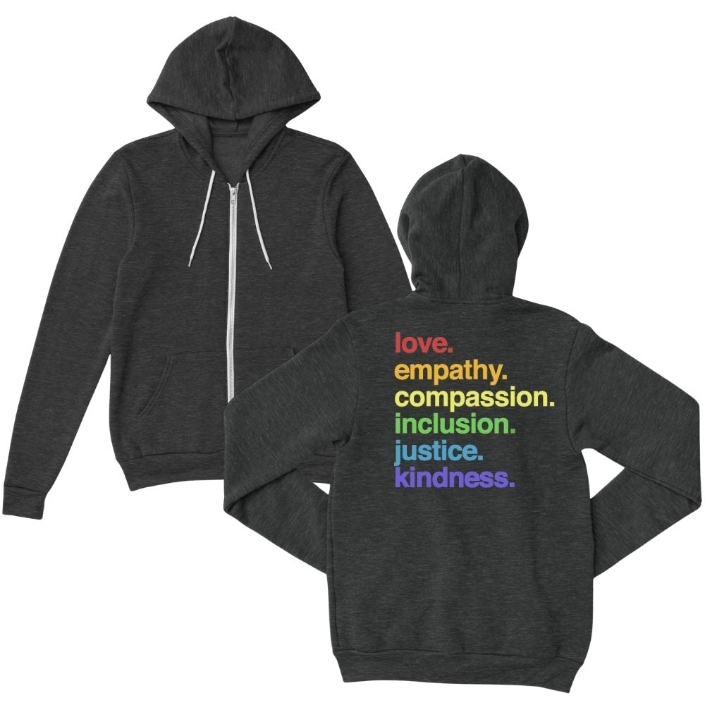 'Kindness Is' Pride Full Zip Fleece
